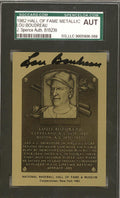 Lou Boudreau Autographed 1989 HOF Metallic Plaque Card Cleveland Indians JSA #B15230