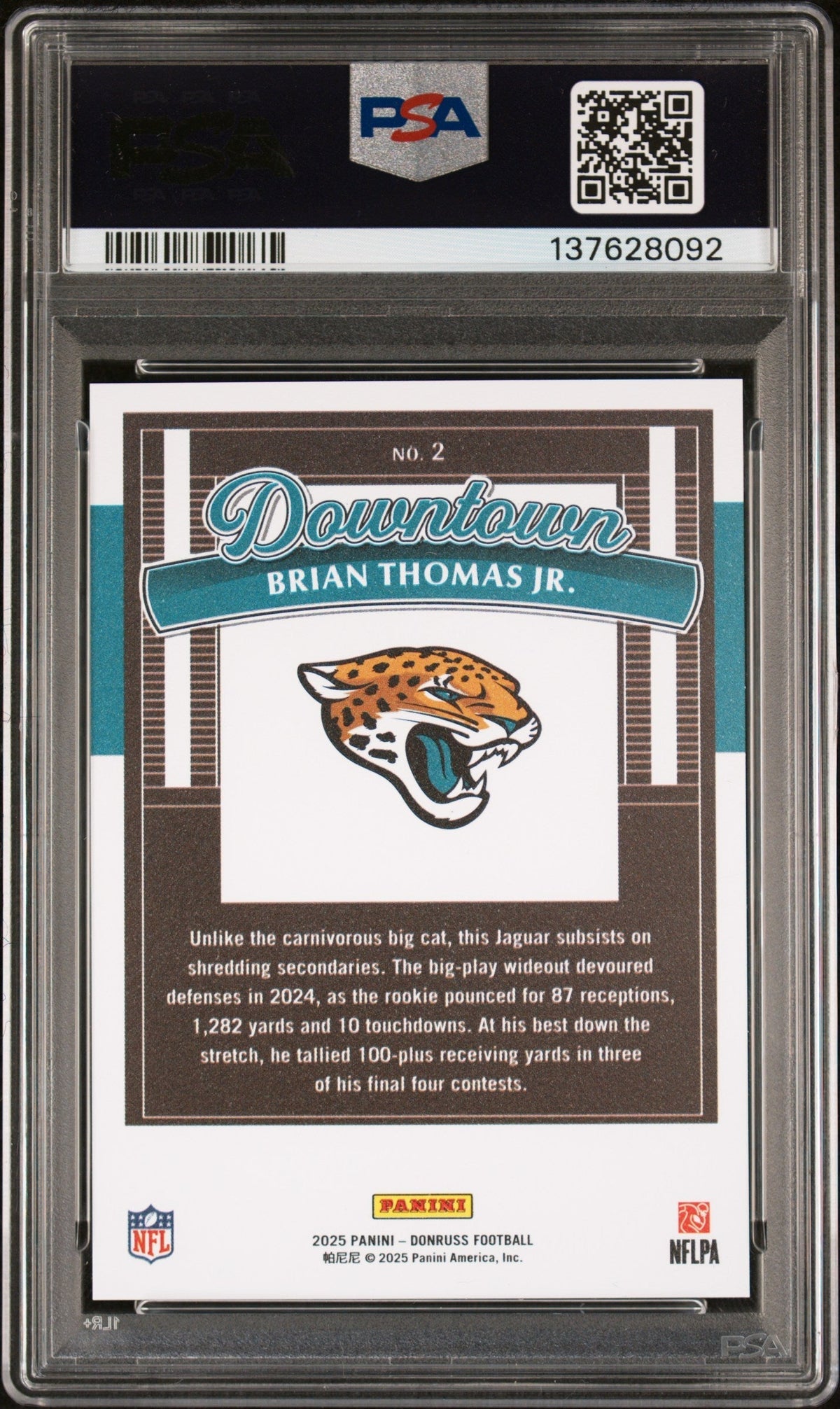 2025 Donruss Downtown Brian Thomas Jr. #2 PSA 10