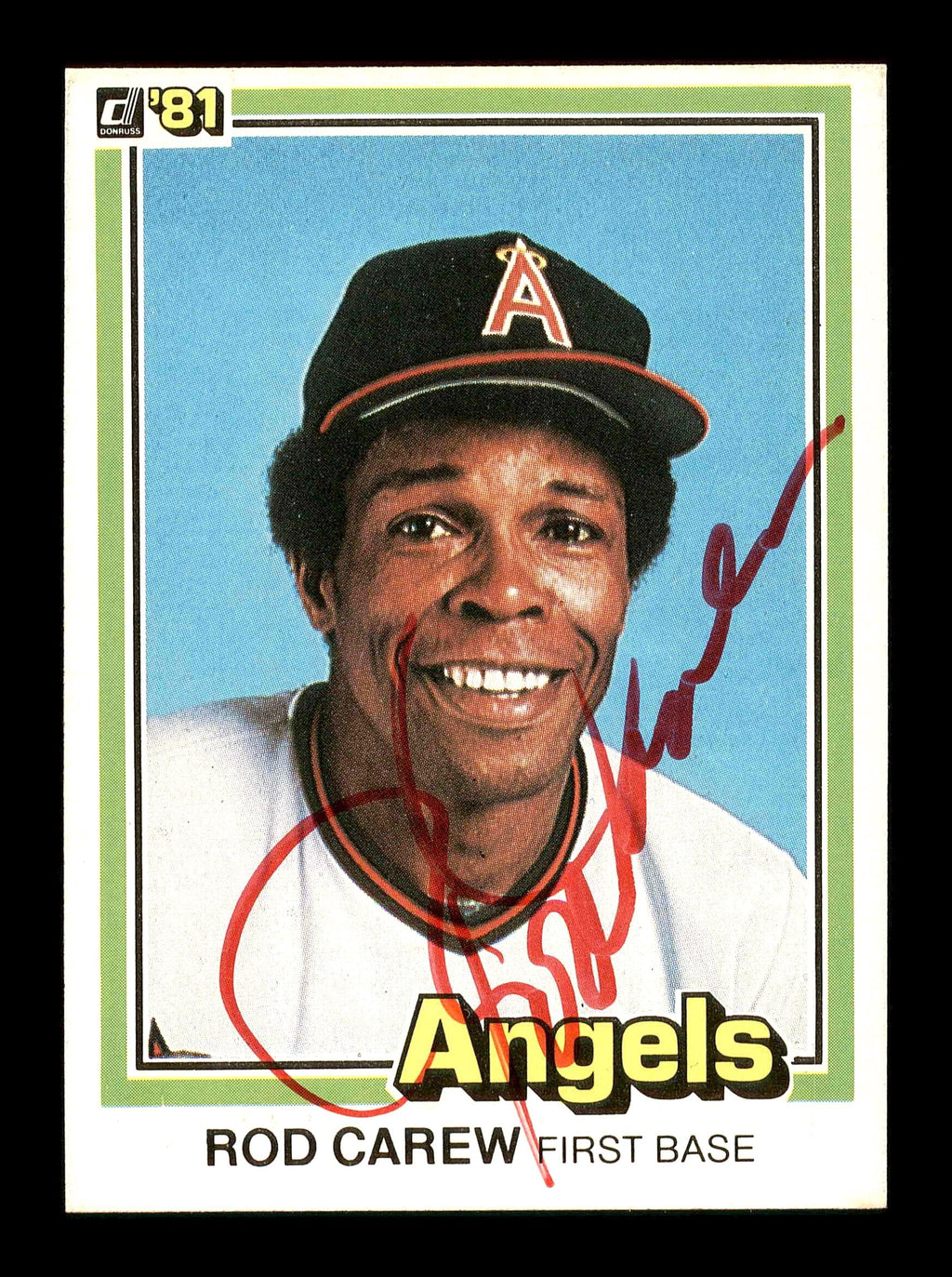 Rod Carew Autographed 1981 Donruss Card #169 California Angels SKU #178477