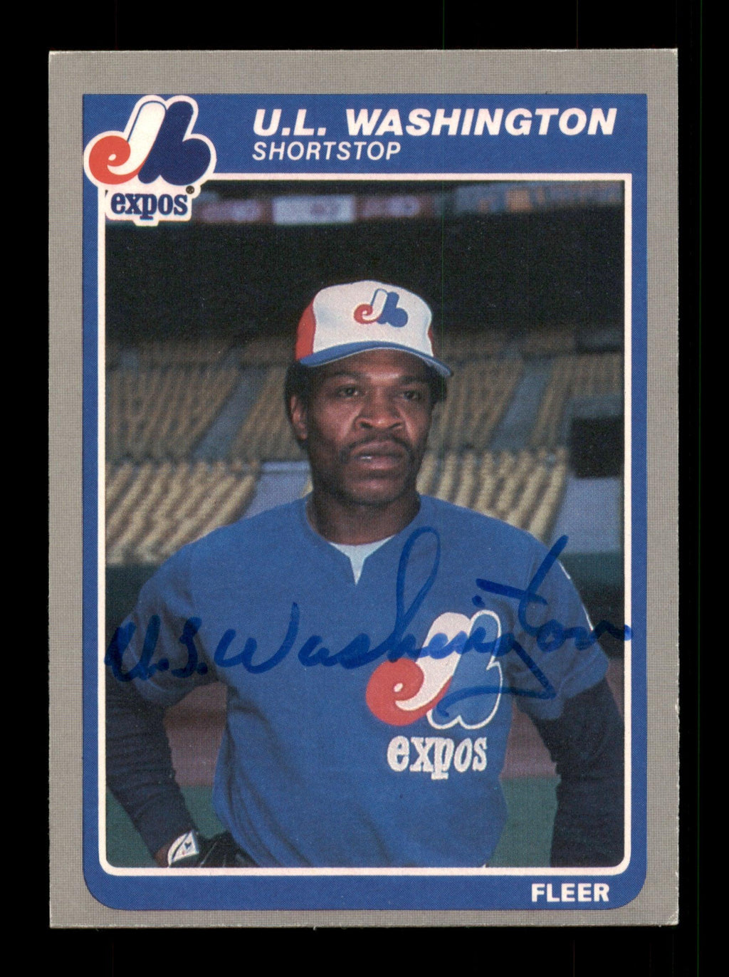 U.L. Washington Autographed 1985 Fleer Update Card #U-128 Montreal Expos SKU #187993