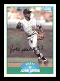Jose Uribe Autographed 1989 Score Card #56 San Francisco Giants SKU #188220