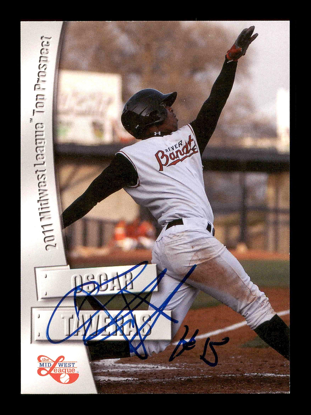 Oscar Taveras Autographed 2011 Grandstand Midwest League Rookie Card St. Louis Cardinals SKU #178817