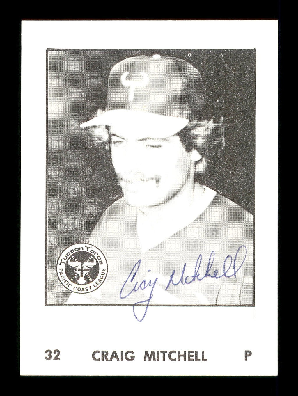Craig Mitchell Autographed 1976 Cramer Rookie Card #32 Tucson Toros SKU #171825