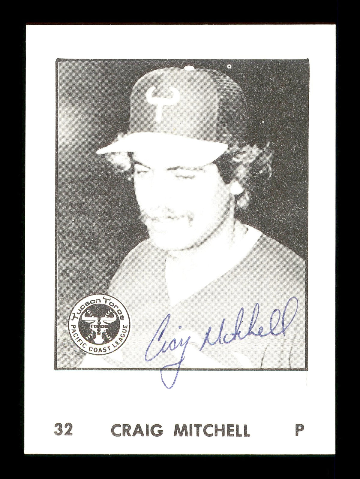 Craig Mitchell Autographed 1976 Cramer Rookie Card #32 Tucson Toros SKU #171825