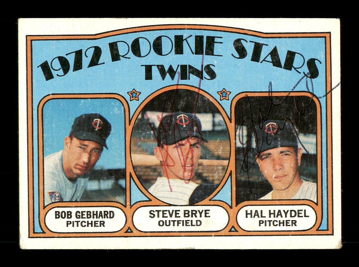 Steve Brye & Hal Haydel Autographed 1972 Topps Rookie Card #28 Minnesota Twins SKU #167535