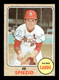 Ed Spiezio Autographed 1968 Topps Card #349 St. Louis Cardinals SKU #167981