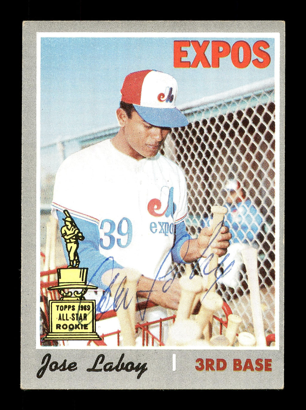 Jose "CoCo" Laboy Autographed 1970 Topps Card #238 Montreal Expos SKU #168155