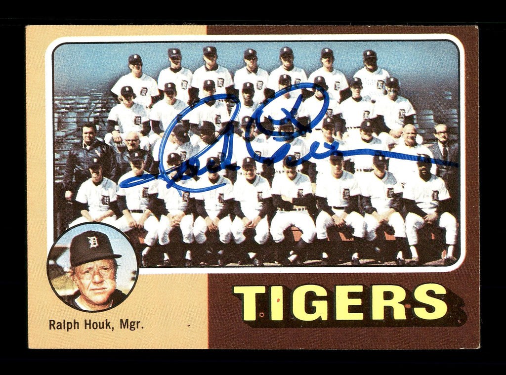 Jack Pierce Autographed 1975 Topps Team Card #18 Detroit Tigers SKU #168334