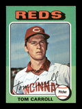 Tom Carroll Autographed 1975 Topps Mini Card #507 Cincinnati Reds SKU #168658