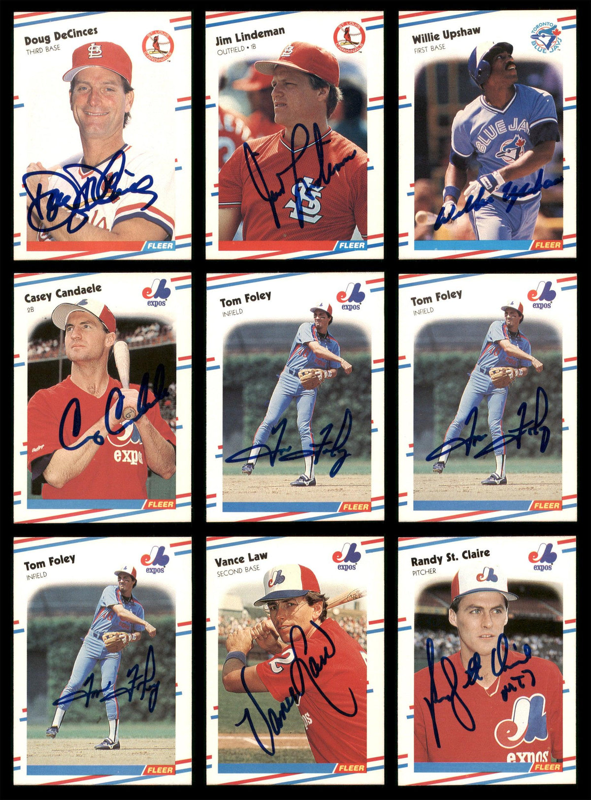 1988 Fleer Baseball Autographed Cards Lot Of 64 SKU #185537