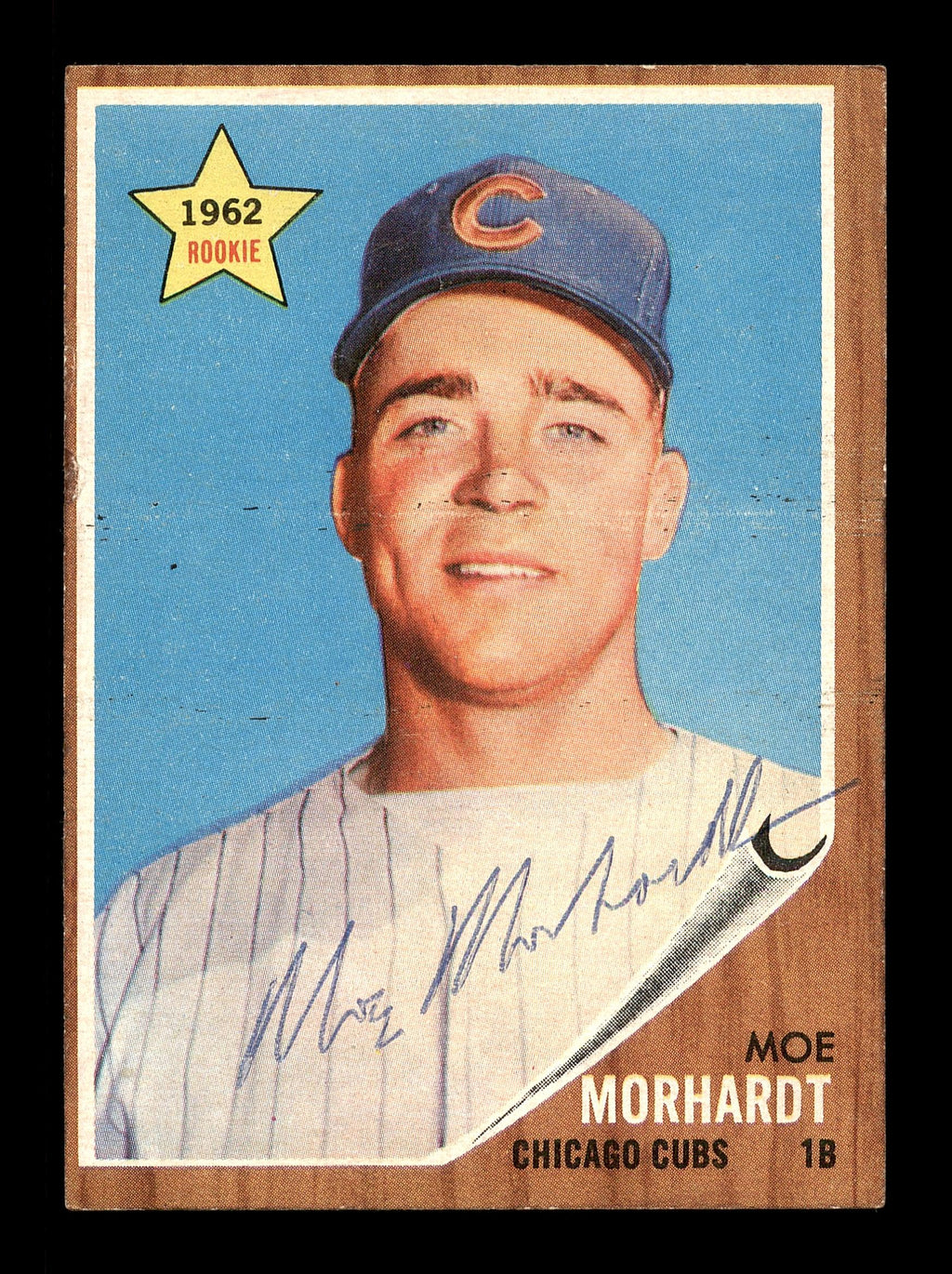 Moe Morhardt Autographed 1962 Topps Rookie Card #309 Chicago Cubs SKU #169965