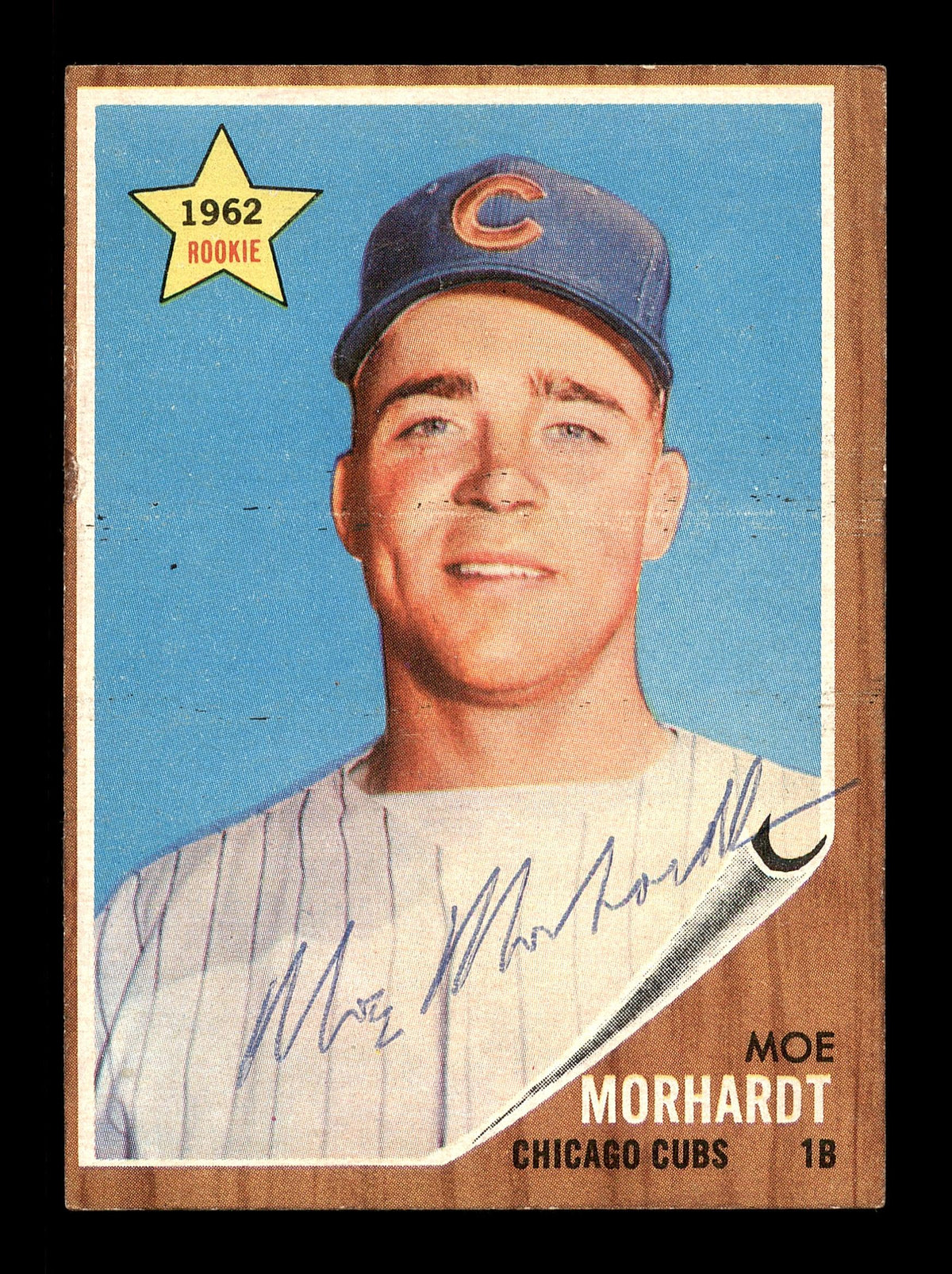 Moe Morhardt Autographed 1962 Topps Rookie Card #309 Chicago Cubs SKU #169965