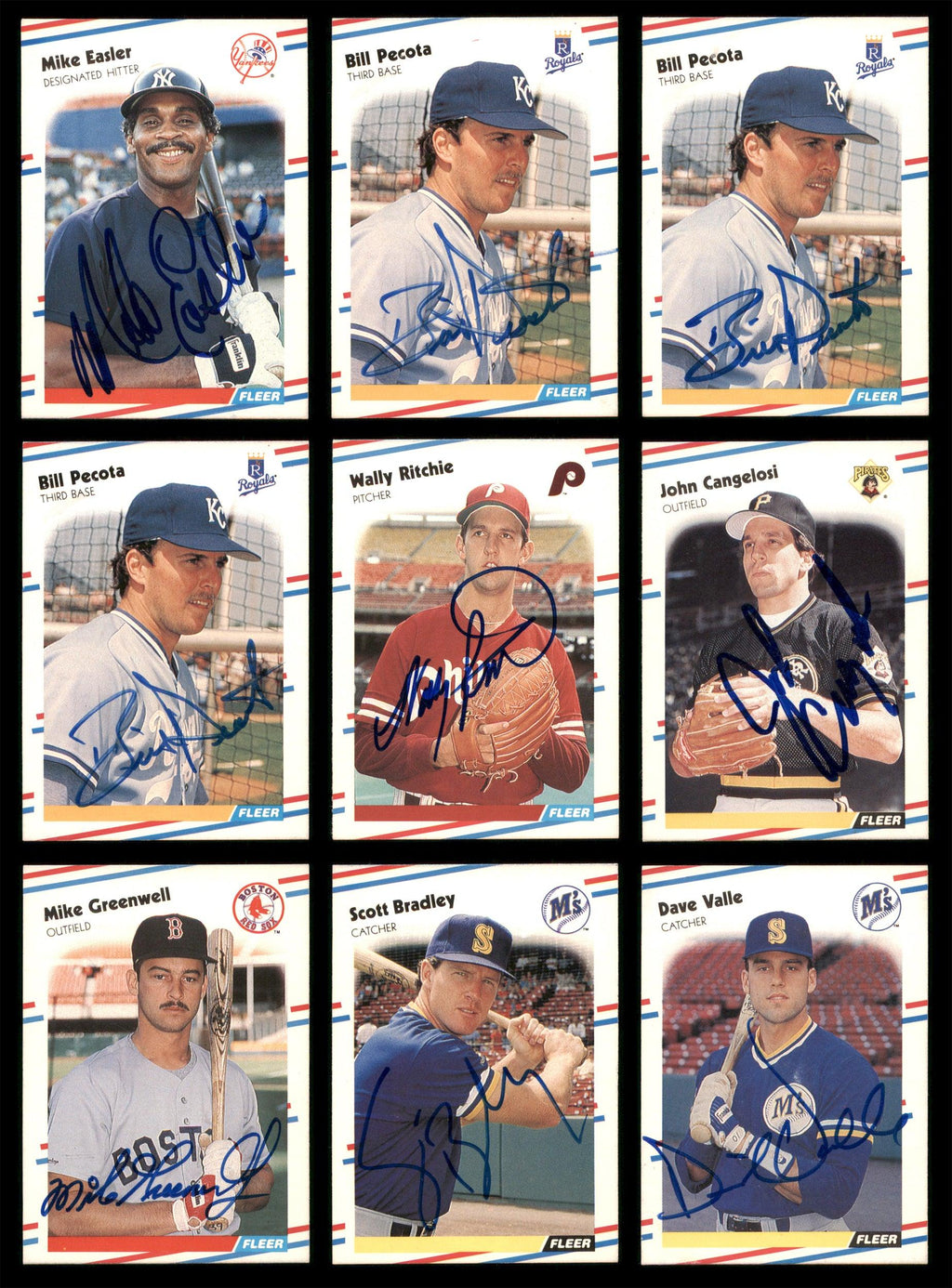 1988 Fleer Baseball Autographed Cards Lot Of 64 SKU #185537