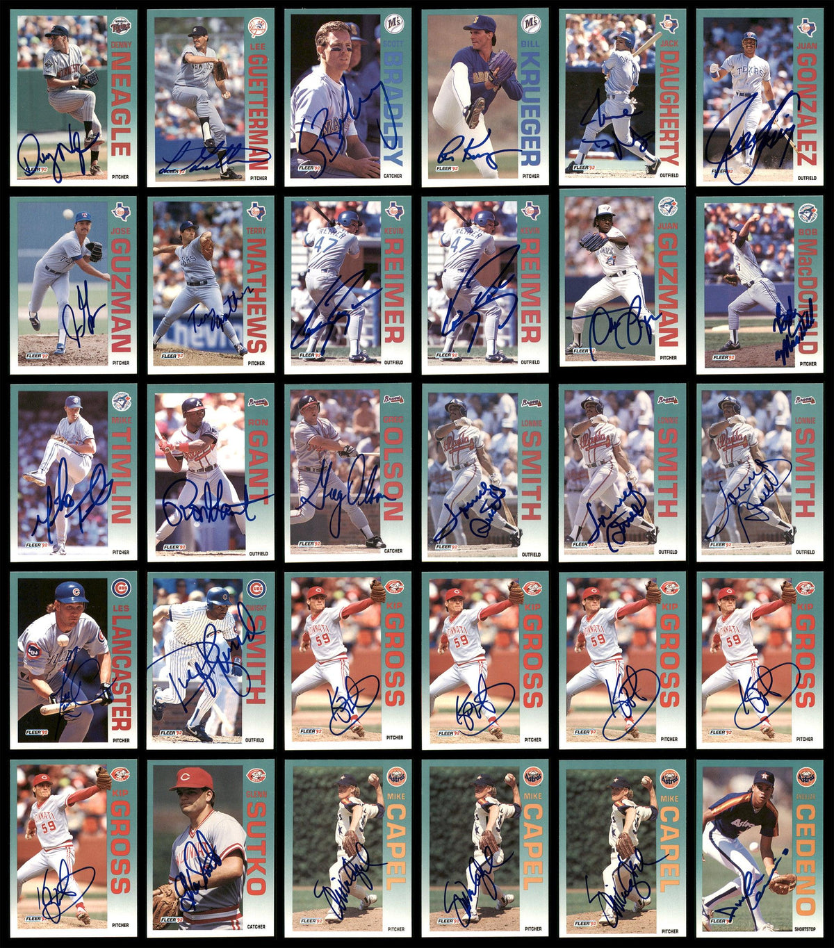 1992 Fleer Baseball Autographed Cards Lot Of 115 SKU #185542