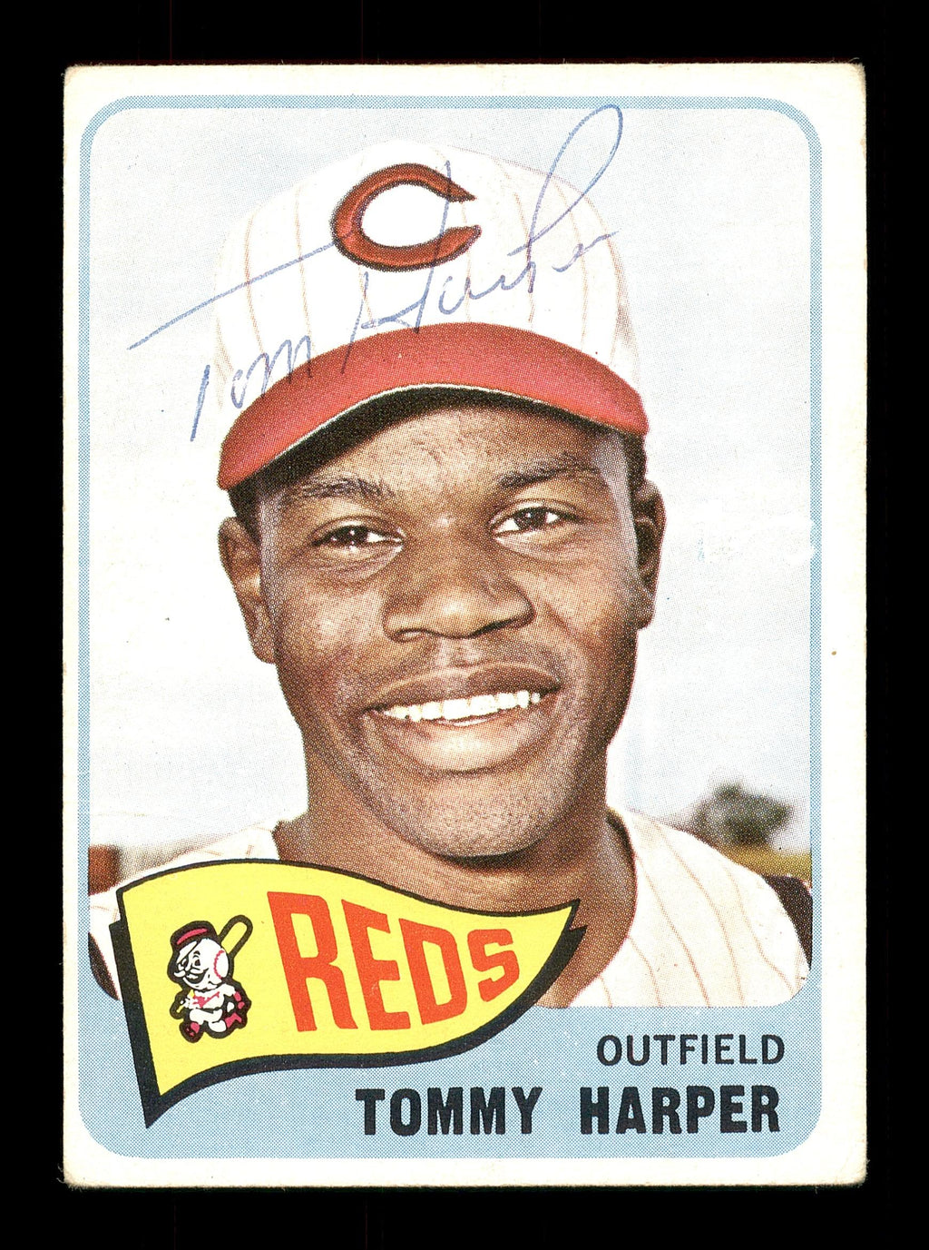 Tommy Harper Autographed 1965 Topps Card #47 Cincinnati Reds SKU #170393