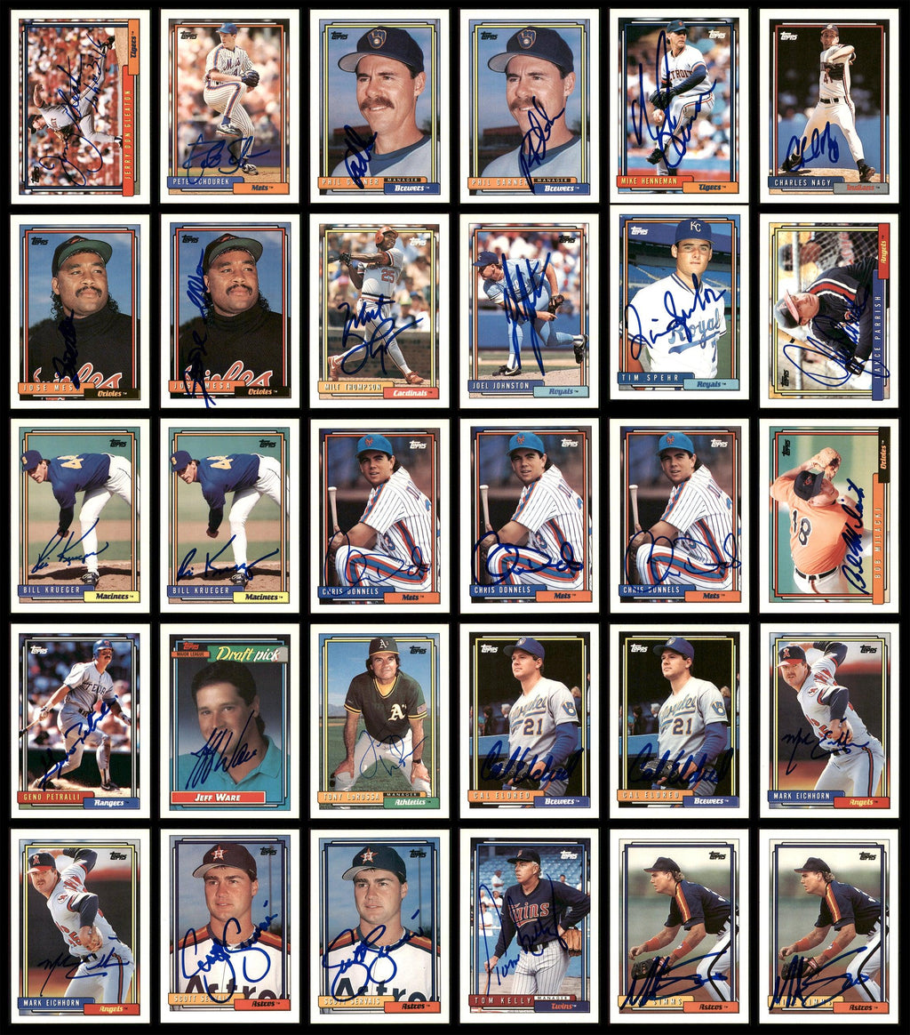 1992 Topps Baseball Autographed Cards Lot Of 114 SKU #185556