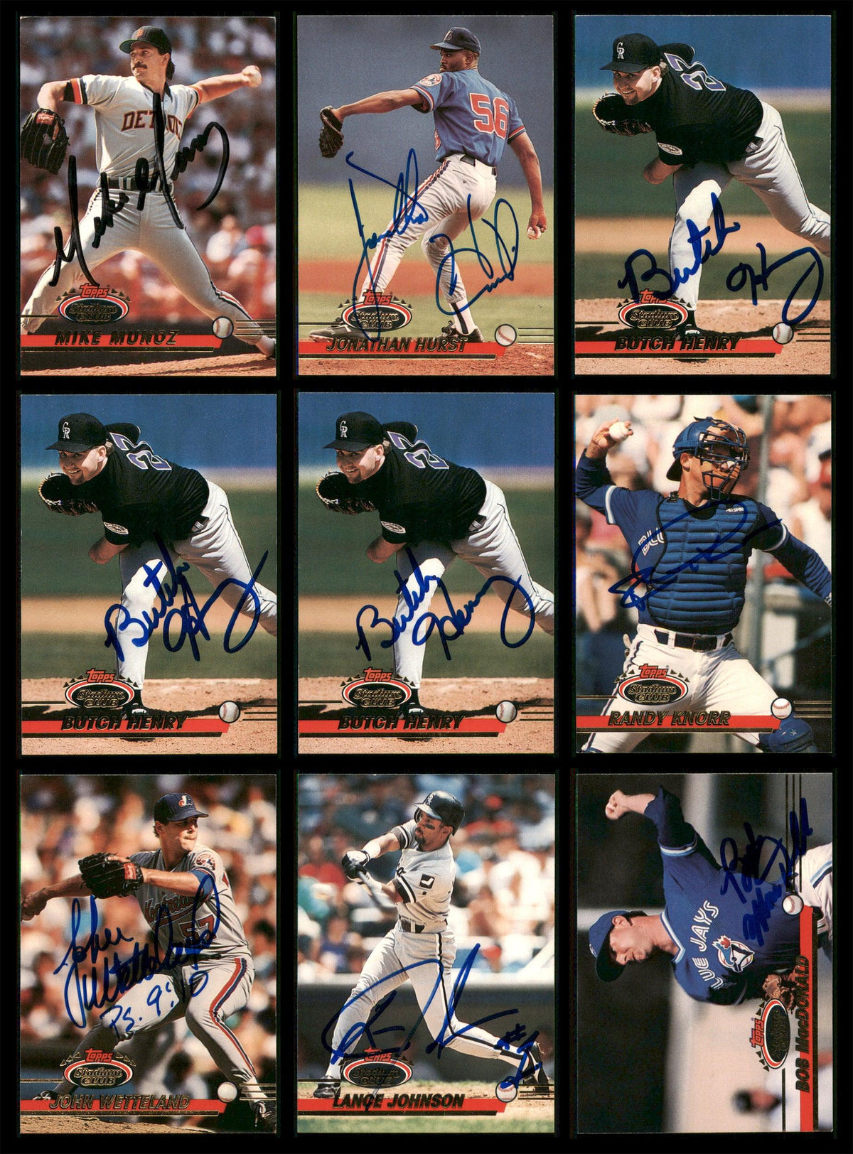 1993 Topps Stadium Club Baseball Autographed Cards Lot Of 35 SKU #185561