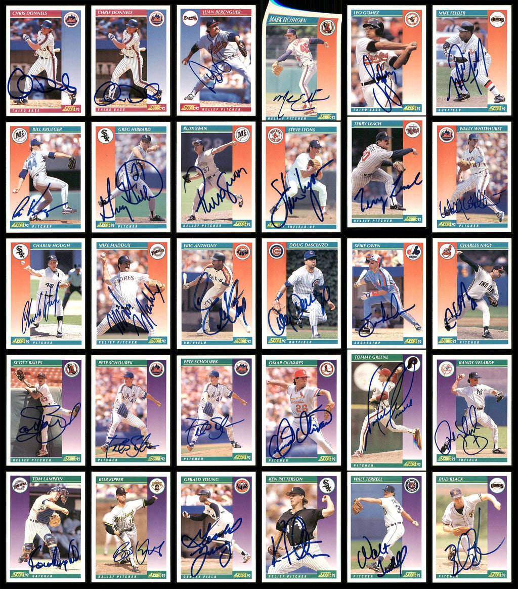 1992 Score Baseball Autographed Cards Lot Of 128 SKU #185566