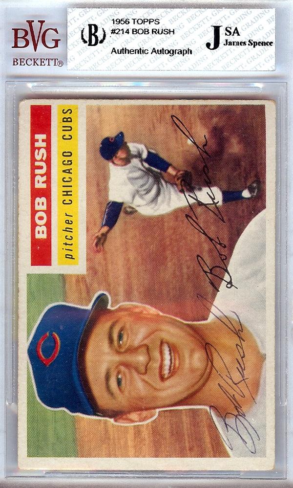 Bob Rush Autographed 1956 Topps Card #214 Chicago Cubs JSA SKU #103374